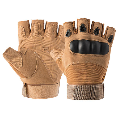 Fingerless Gloves with Hard Knuckle Anti-Slip Adjustable Half Finger Sports Gloves for Fitness Climbing Hiking Cycle