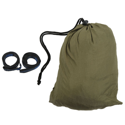 Double Hammock Lengthened Nylon 2 Person Hammock for Camping Backpacking Hiking Courtyard Backyard Military Green