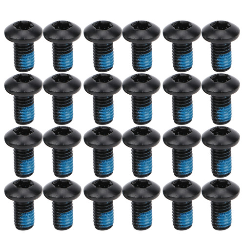 24pcs ZTTO Bicycle Disc Brake Screws T25 Colorful Bolts M5x10mm/0.4in Steel Wear ResistanceBlack