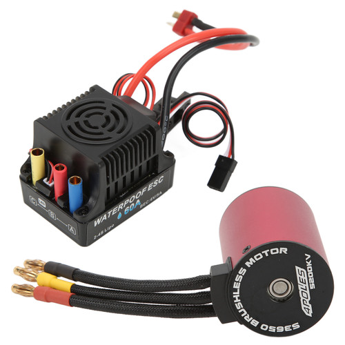 RC Brushless Motor ESC Combo 60A ESC S3650 5200KV Brushless Motor Kit for 1/10 RC Car Truck Crawler