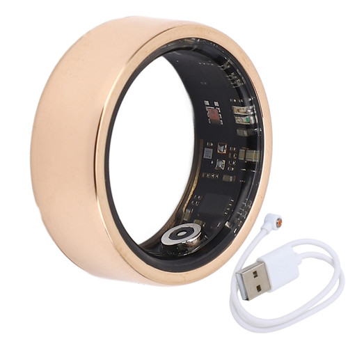 Smart Ring Men Women Fitness Sleep Health Monitor Waterproof Bluetooth Monitor Gold Size 10