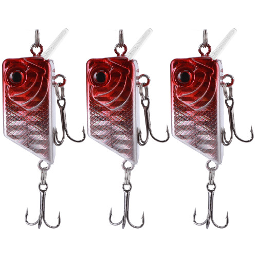 3PCS Unique Square Shape Mini Lure Artificial Simulation Lifelike Bait Fishing Tackle4#