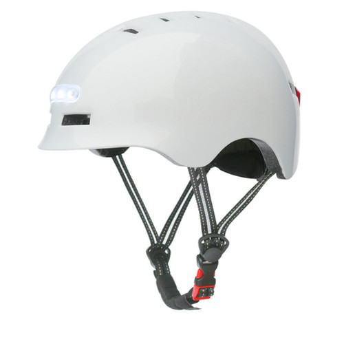 LED Bike Helmet with Light USB Rechargeable Protective Helmet with Warning Light for Balance Bike Scooter Night Cycling Rock Climbing