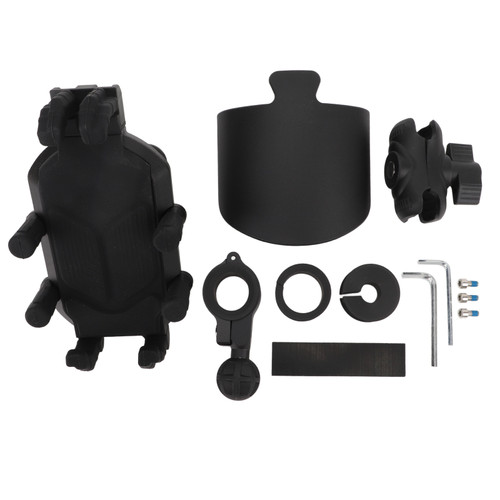 Motorcycle Phone Mount 8 Claw Shock Absorption Silicone Pad Anti Theft Bike Phone Holder for 11 to 27mm Handlebar