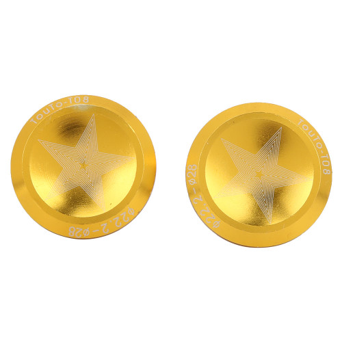 1 Pair Aluminum Alloy Road Bike Bicycle Handlebar Handle Grip Bar End Plug Cap Parts(gold)