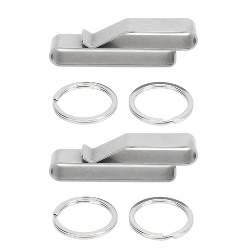 Belt Key Holder Stainless Steel Compact Quick Release Belt Key Clip with Key Ring for Police Law Enforcement Silver