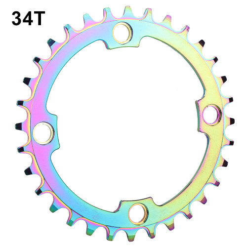 Aluminum Alloy Hollow Integral Single Speed Bike Crank Ring Chain Wheel Disc(34T)