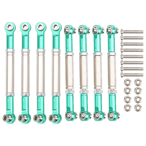 8Pcs Upgrade Metal Pull Rod Steering Pull Rod for WPL/MN/Feiyu 1/16 RC Car Spare PartsGreen
