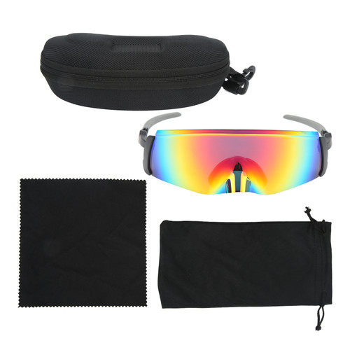 Cycling Sports Glasses Semi Rimless Sunglasses Hiking Goggles Wind UV Protection Outdoor Sunglasses 9050 Black Red