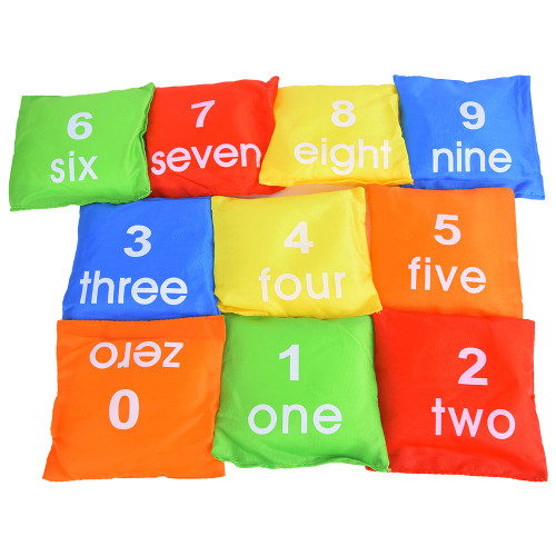 10 pcs Kids Children Early Education Numbers Toy Bag Colors Sandbag Throwing Sports Game Prop
