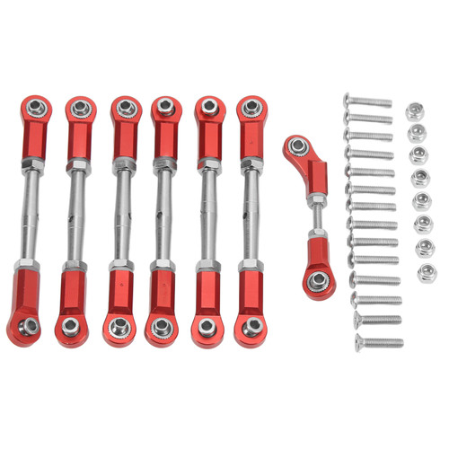 RC Pull Rod Aluminum Alloy Pull Rod for Traxxas for Rustler for Slash 4 Wheel Drive 1/10 RC Car Red