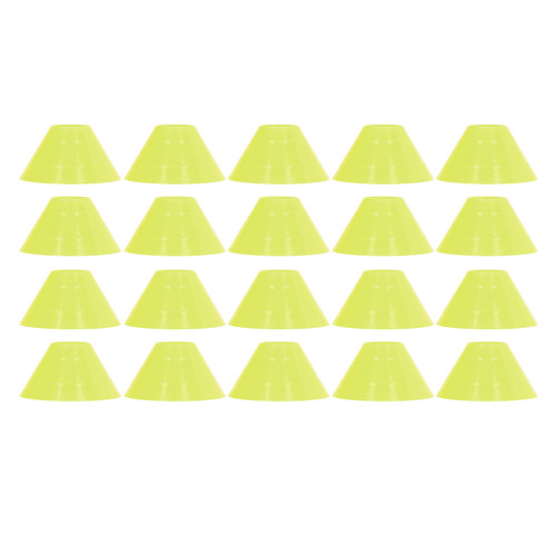 20PCS Football Training Markers Multifunction PE Soccer Training Disc Cone Set for Kids Novice Outdoor Yellow