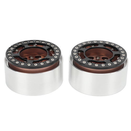 2pcs 1.9 Inch Beadlock Wheels Aluminum Alloy CNC Machining Universal RC Wheel Rims for Crawler Bronze