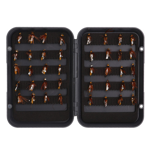 40pcs Fly Fishing Flies Kit with Waterproof Box Conspicuous Colours Hand Knitting Stainless Steel Fly Fishing Lure for Fish