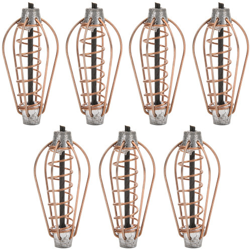 Portable Metal Fishing Feeder Lure Bait Cage Tackle Accessories with Weightcopper colour 20g(7pcs)