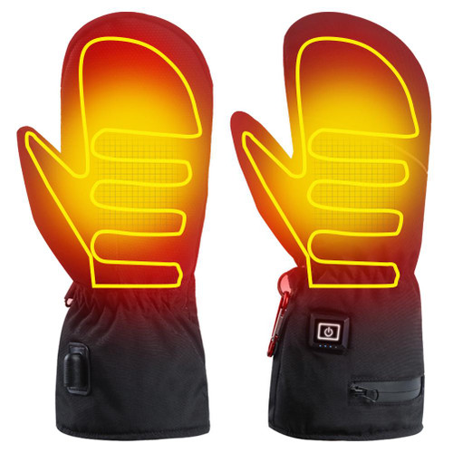 Heated Mittens for Women Rechargeable Heating Gloves Touchscreen Anti Slip Fleece Lined Gloves Winter Thermal Gloves for Cycling Skiing