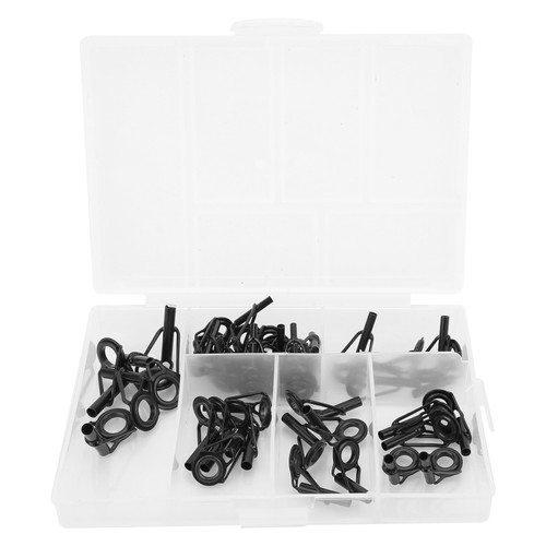 40pcs/Box Fishing Rod Tip Repair Kit Stainless Steel Ceramic Ring Guide Rod Tip Replacement Kit