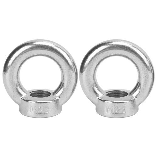 2pcs Eye Nuts Stainless Steel Lift for Ocean Industry Yachts Speedboats Motor Boats Passenger ShipsM22 1500kg Load
