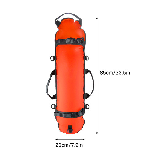 Inflatable Safety Float Scuba Diving Surface Marker Signal Float with Dive Flag 78LBS Maximum Buoyancy Bearing Weight for Scuba Diving Spearfishing Snorkeling Swimming
