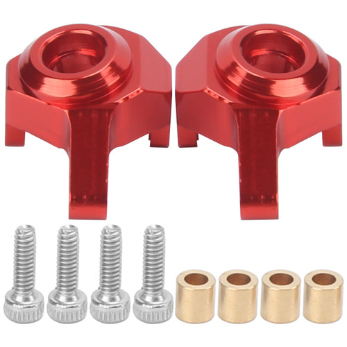 2Pcs RC Aluminium Steering Cup Knuckles for Axial SCX24 90081 1/24 RC Car Upgrade PartsRed