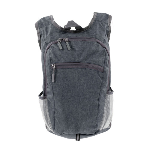 Travel Bag Oxford Cloth Large Capacity Lightweight Reflective Strip Foldable Hiking Backpack for Outdoor Use Dark Gray