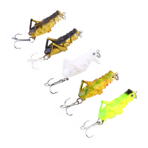 5pcs 4cm Fishing Lures Artificial Grasshopper Lures Insect Shape Hard Bait (#2)