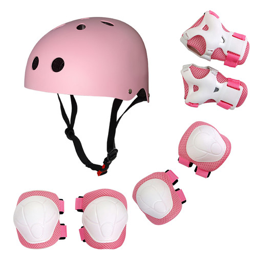 [通拓商品]Children Protective Gear Set 7 in 1 Adjustable Helment Knee Elbow Wrist Pads for Kids Skateboard Scooter Skating