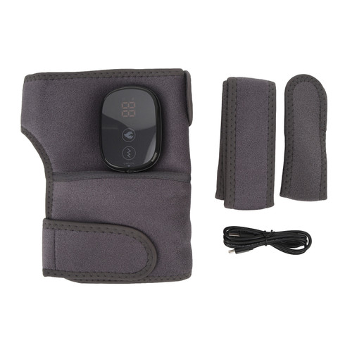Heated Knee Elbow Wrap Multifunctional Highly Effective Extension Strap Heating Pads Massager for Shoulder Knee Elbow Pain Relief Gray