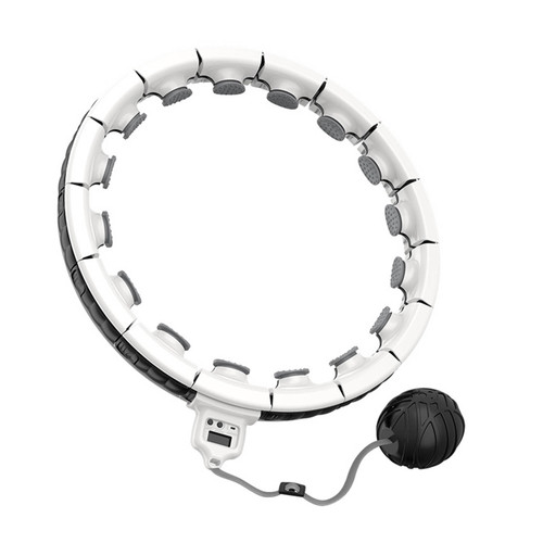 16 Knots Smart Waist Exercise Hoop Detachable Adjustable Waist Training Hoop for Adults Weight Loss White