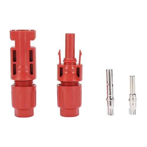 1 Pair Solar Panel Connectors IP68 Waterproof Male Female Photovoltaic Solar Panel Cable Connectors 1000VDC Red