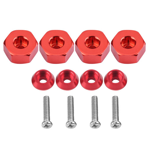 Aluminium Alloy 5mm To 12mm Wheel Hex Hub Adapter for WPL 1634 RC Truck (Red)