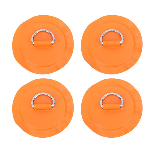 D Ring Patch Round Lightweight D Ring PVC Patch for Inflatable Boat Surfboard Stand Up Paddleboard 4pcs Orange