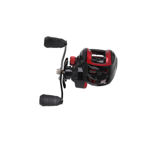 7.2:1 Long Throw Fishing Reel with Magnetic Brake Double Sealed Bearing 17+1 BB Fishing Wheel Black Red(Right Hand )