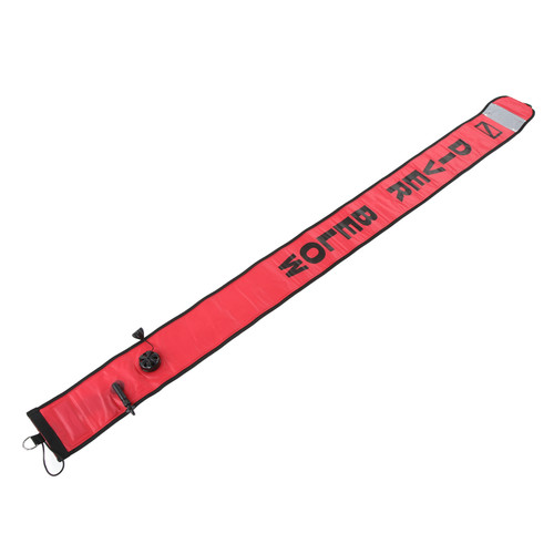 180x15cm Scuba Diving Surface Marker Buoy High Visibility Inflatable Surface Marker Signal TubeOrange Red