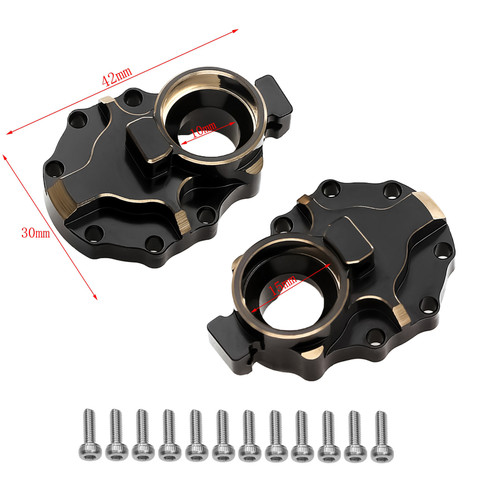 2 PCS Brass Counterweight Rear Axle Door Gearbox Base Inner Cover Base Replacement for Traxxas TRX4 Remote Control Crawler Car