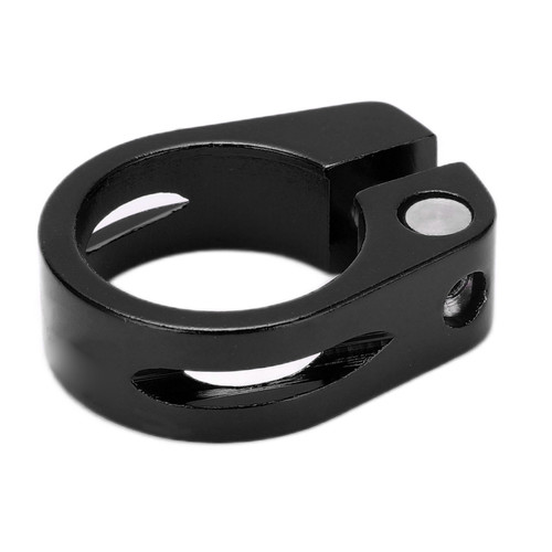28.6mm Bike Seat Post Clamp Aluminum Alloy Locking Seat Tube Holder Clip for Mountain BicycleBlack