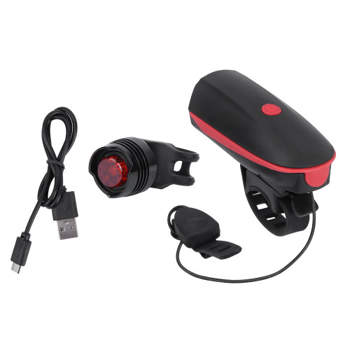 Waterproof High Bright Bike Bicycle Light USB Rechargeable Headlight Taillight with Horn