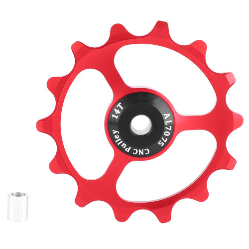GUB Lightweight 14T Mountain Bike Bicycle Rear Derailleur Pulley Guide Wheel （Red）
