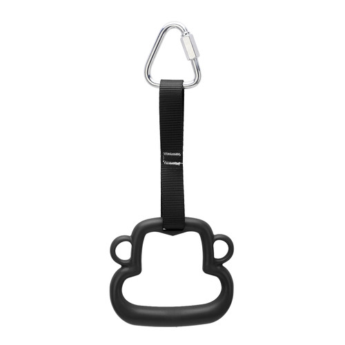 Kids Gymnastic Ring ABS Monkey Style Pull Up Ring with Hanging Strap Outdoor Children Climbing Equipment Black