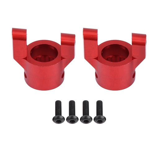 Aluminum Alloy C Hub Carrier Knuckle Arm Set for AXIAL AX90056 Jeep Wrangler (Red)