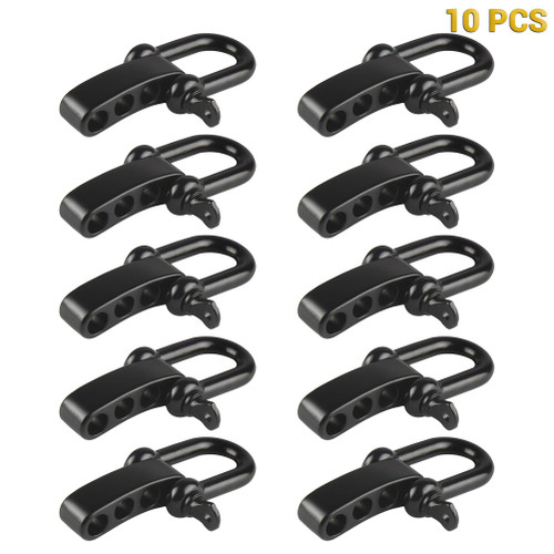 10PCS Alloy U Shaped Shackle Buckle with 4 Holes for Adjustable Buckles for Survival Bracelets