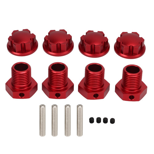 17mm RC Wheel Hubs Hex Kit Aluminium Alloy RC Wheel Hubs Adapter for TRAXXAS 1/10 Upgrade Red