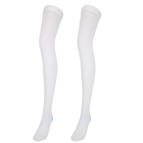 Varicose Vein Stockings Anti-Slip Blood Clots Compression Socks Health Care Stockings(White S)