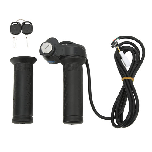Electric Bike Scooters Twist Throttle Grip 5 Wires Bike Modified Speed Control Handle Grips with Keys for 22.5mm Handlebar
