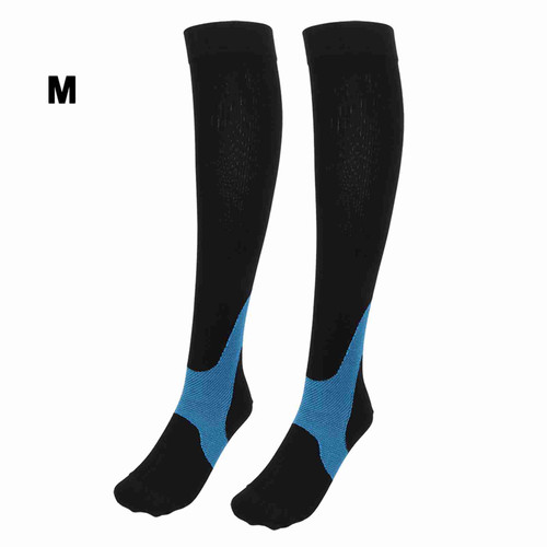 Outdoor Sports Gradient Function Compression Stockings Socks Calf Sleeve for Cycling Marathon RunningDark green X pattern M
