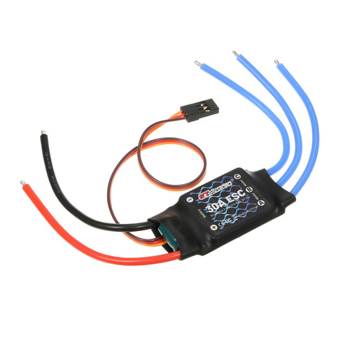 GTSKYTENRC 2-4S 30A Brushless ESC Motor Speed Controller Remote Control BEC ESC for Fixed Wing Aircraft 450 V2 Helicopter Boat FPV F450 Mini Quadcopter Drone Without Plug