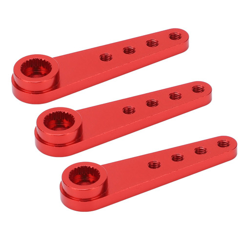 3pcs RC 25T Steering Servo Arm Standard Universal 37mm / 1.46in Length 1/10 RC 25T Steering ArmRed