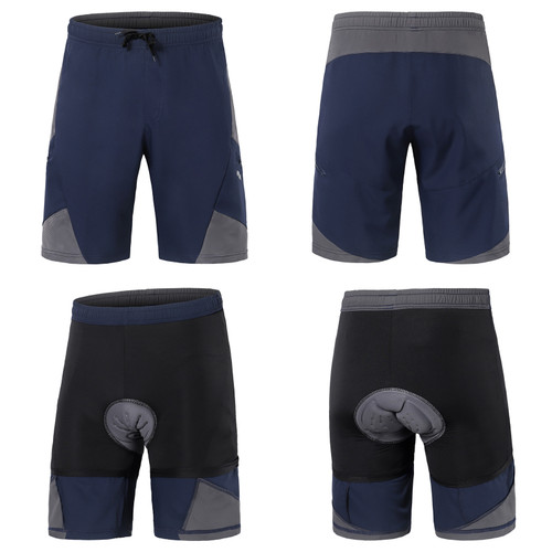 2 In 1 Padded Bike Shorts with Pockets Men Breathable Exercise Shorts for Training Biking Cycle