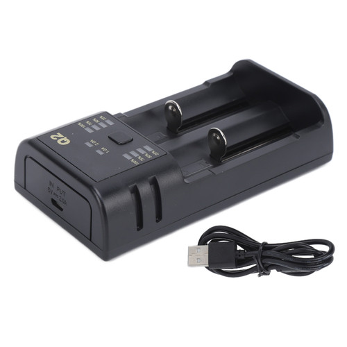 Battery Charger Black Multifunctional Mini Portable Rechargeable Charging Equipment with Indicator Light