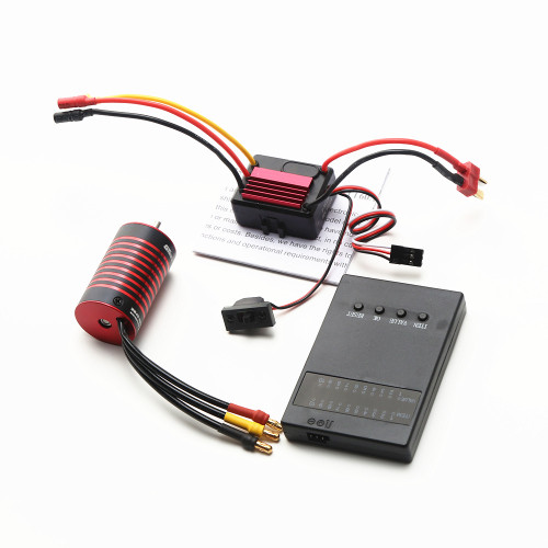 GTSKYTENRC Waterproof 2845 Brushless Motor 4400KV & 35A Brushless ESC & Programming card Replacement for F19A 1/10 HPI Trx4 HSP 1/12 Remote Control Car